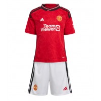 Otroški Nogometni dresi Manchester United Marcus Rashford #10 Domači 2023-24 Kratek Rokav (+ Kratke hlače)